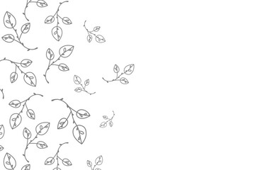 Vector background with leaves or twigs with free space for text and lettering. Natural shapes of plants and flowers on a delicate background.