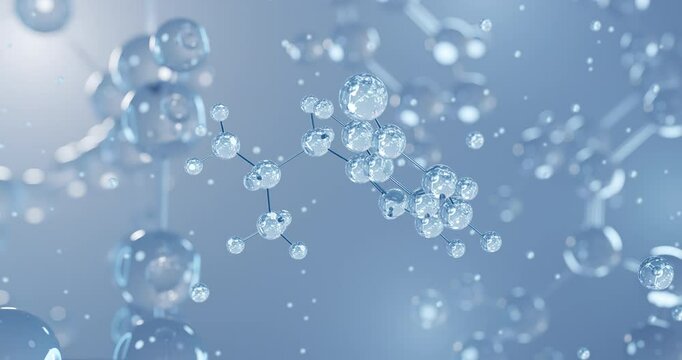 5-Chloro-aMT, rotating 3D model of serotonin-dopamine releasing agents, seamless looped video