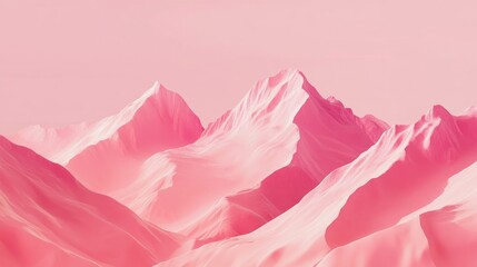 Photo of, Pink background with minimalist abstract mountain motifs for design, banner template
