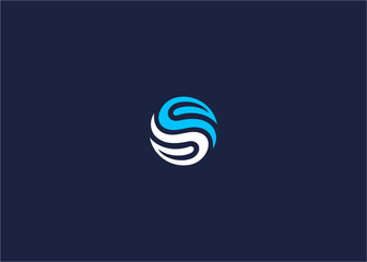 letter s with yin yang logo icon design vector design template inspiration