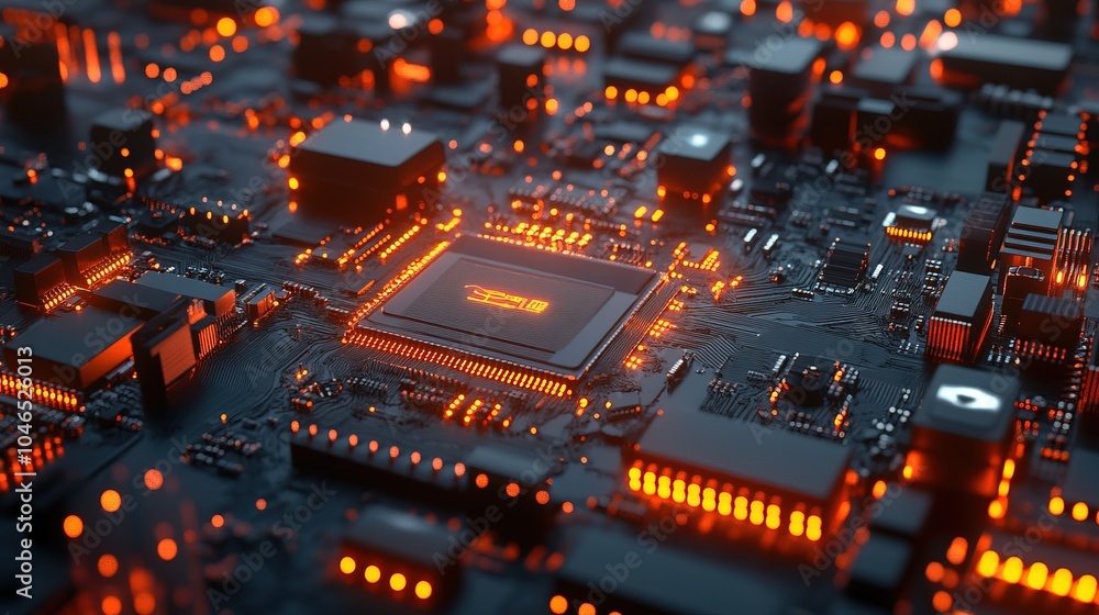 Aufkleber computer technology future new model of circuit board background