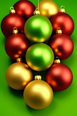 Obraz premium ia generated. golden christmas balls. christmas tree decorations