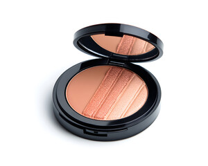 A makeup face powder, blush, sculptor in a pack, isolated on a white background