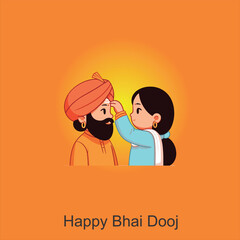 Happy bhai dooj concept Celebration in india creative vector illustration dsign