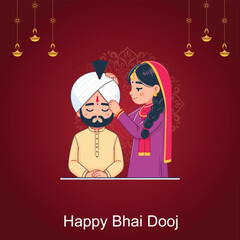 Happy bhai dooj concept Celebration in india creative vector illustration dsign