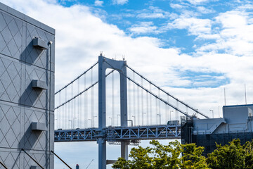 Obraz premium 東京の湾岸エリアの首都高速道路風景