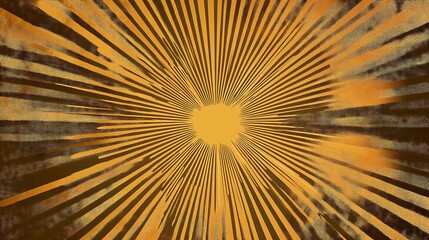 Obraz premium Abstract radial pattern in warm gold tones.