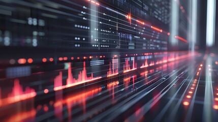 Obraz premium A 3D render of a transcription software displaying audio waveforms