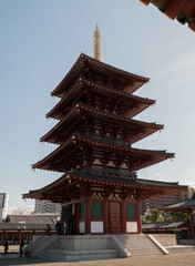 Magnificent temple in Osaka, Japan