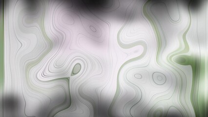 Abstract Topographic Map Pattern with Green Accents