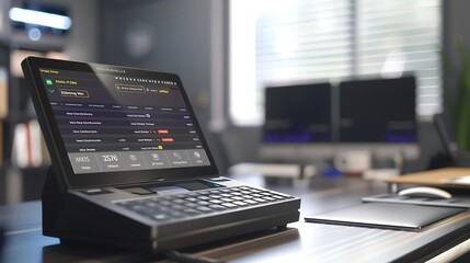 A detailed view of a digital dictation device s screen