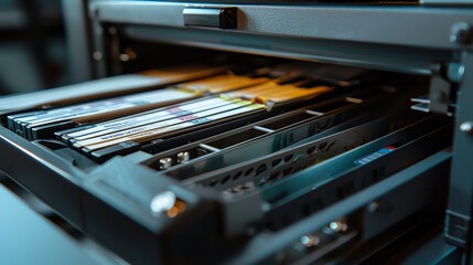 A detailed view of a digital dictation device s screen