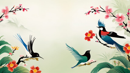 Fototapeta premium background with birds