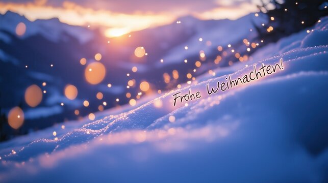 Frohe Weihnachten im verschneiten Bergland