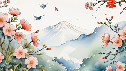 background with cherry blossom