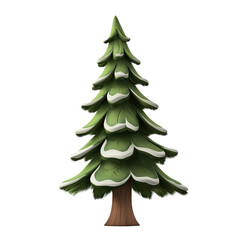 Obraz premium Snowy Christmas Tree on Transparent Background: 3D Model of a Festive Winter Tree