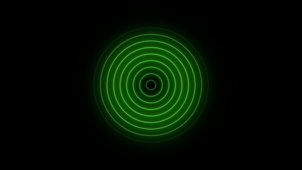 Green Concentric Circles on Black Background