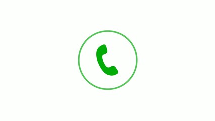 Green Phone Icon in Circle