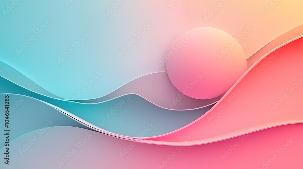 Aufkleber minimalist geometric patterns with soft gradients and pastel colors