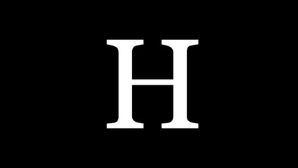 H letter logo loopable rotated white color black background