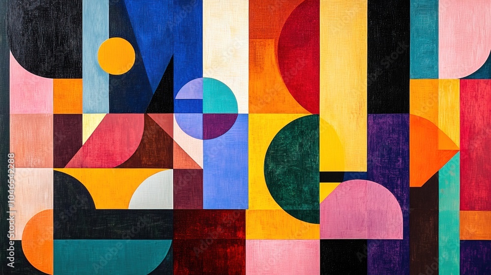 Aufkleber an array of vibrant geometric shapes with varied colors