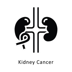 Kidney Cancer vector Glyph Design icon. Cancer Symbol on White background EPS 10 File