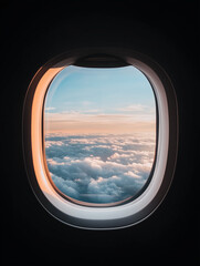 Airplane Window View with Stunning Sunrise

