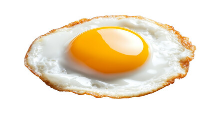 Classic sunnyside up fried egg served on a white plate, simple and delicious breakfast staple
