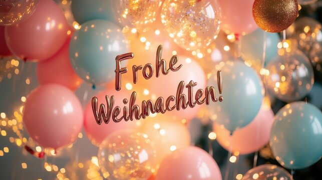Frohe Weihnachten: Festliche Ballons und Lichter