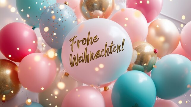 Frohe Weihnachten: Festliche Ballons und Lichter
