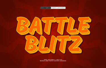 battle blitz editable text effect with a game and play text style