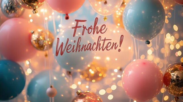 Frohe Weihnachten: Festliche Ballons und Lichter