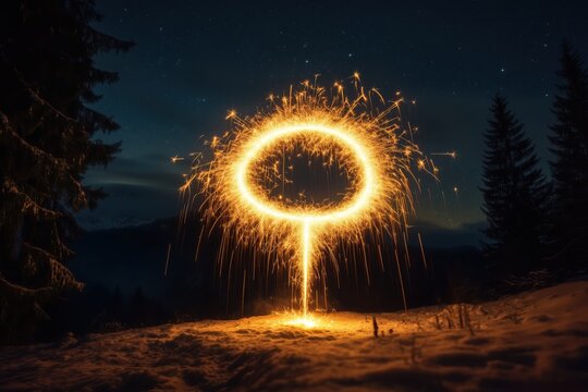 Lichterkreis im Winterwald