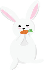 Cute rabbit cartoon on white background. Vector illustration.