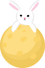 Cute rabbit cartoon on white background. Vector illustration.