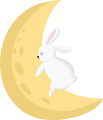 Cute rabbit cartoon on white background. Vector illustration.