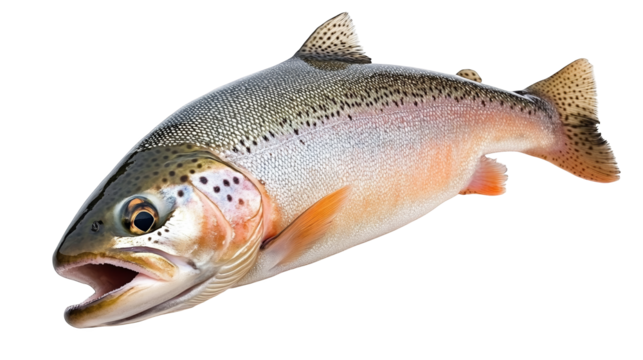 Closeup encounter, a fish with wide open mouth reveals its impressive size and features