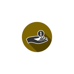 Hand money give icon isolated on transparent background
