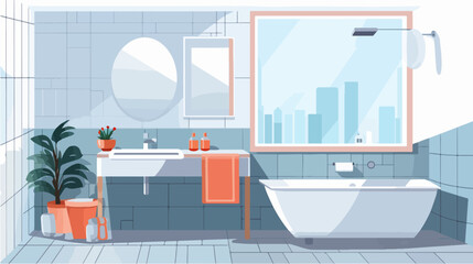 Illustration of a bathroom.