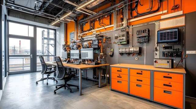 A state of the art control room featuring advanced digital interfaces automated monitoring systems and comprehensive data analytics for efficient energy management and industry
