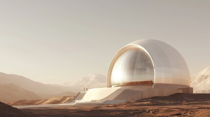 Cutting-Edge Martian Observatory with Astronomers Studying the Cosmos - Ultra-Detailed Space Exploration on Red Planet