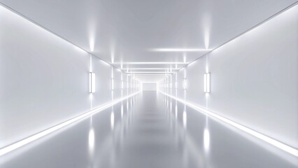 Obraz premium Abstract Futuristic empty floor and room Sci-Fi Corridor With light for showcase, room, interior, and display products. The future cement floor and wall background technology interior concept.