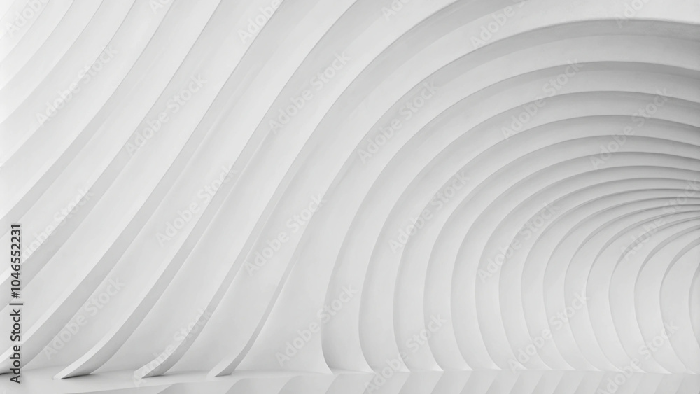 Aufkleber abstract flowy elegant pattern. minimalist empty striped blank bg. white silver soft wavy universal 