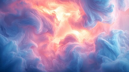 Abstract pastel clouds with glowing center