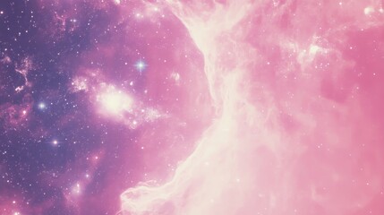 Photo of, Pink background with minimalist cosmic galaxies and space exploration themes for design, banner template