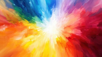 Obraz premium Abstract rainbow burst on white