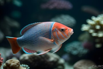 Fototapeta premium ia generated. fish in aquarium. aquarium