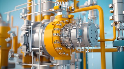 Detailed animated diagram showcasing the internal structure and heat transfer mechanisms of a compact reactor vessel within a small modular nuclear power plant SMR design