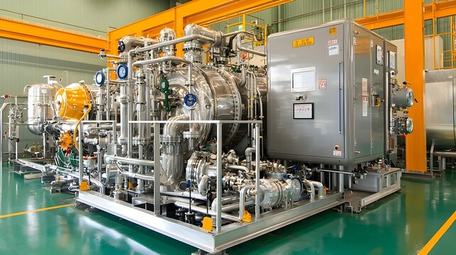 Detailed 3D showcasing the cooling process and passive safety systems within a small modular nuclear reactor SMR design highlighting the heat exchangers turbine generators