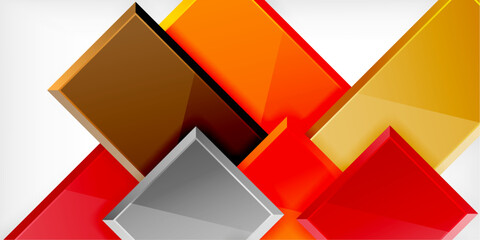 Glass toy style square shapes abstract design. Vector Illustration For Wallpaper, Banner, Background, Card, Book Illustration, landing page